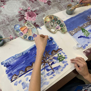 Рисование зимнего пейзажа